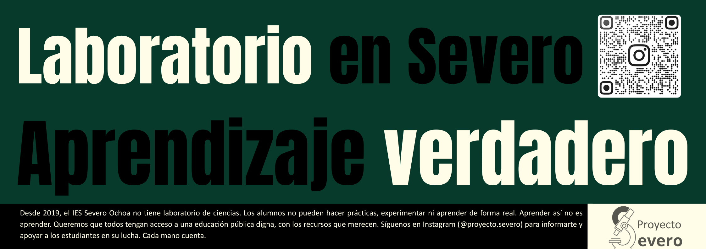 Cartel: En el IES Severo Ochoa la Biología es sólo teoría