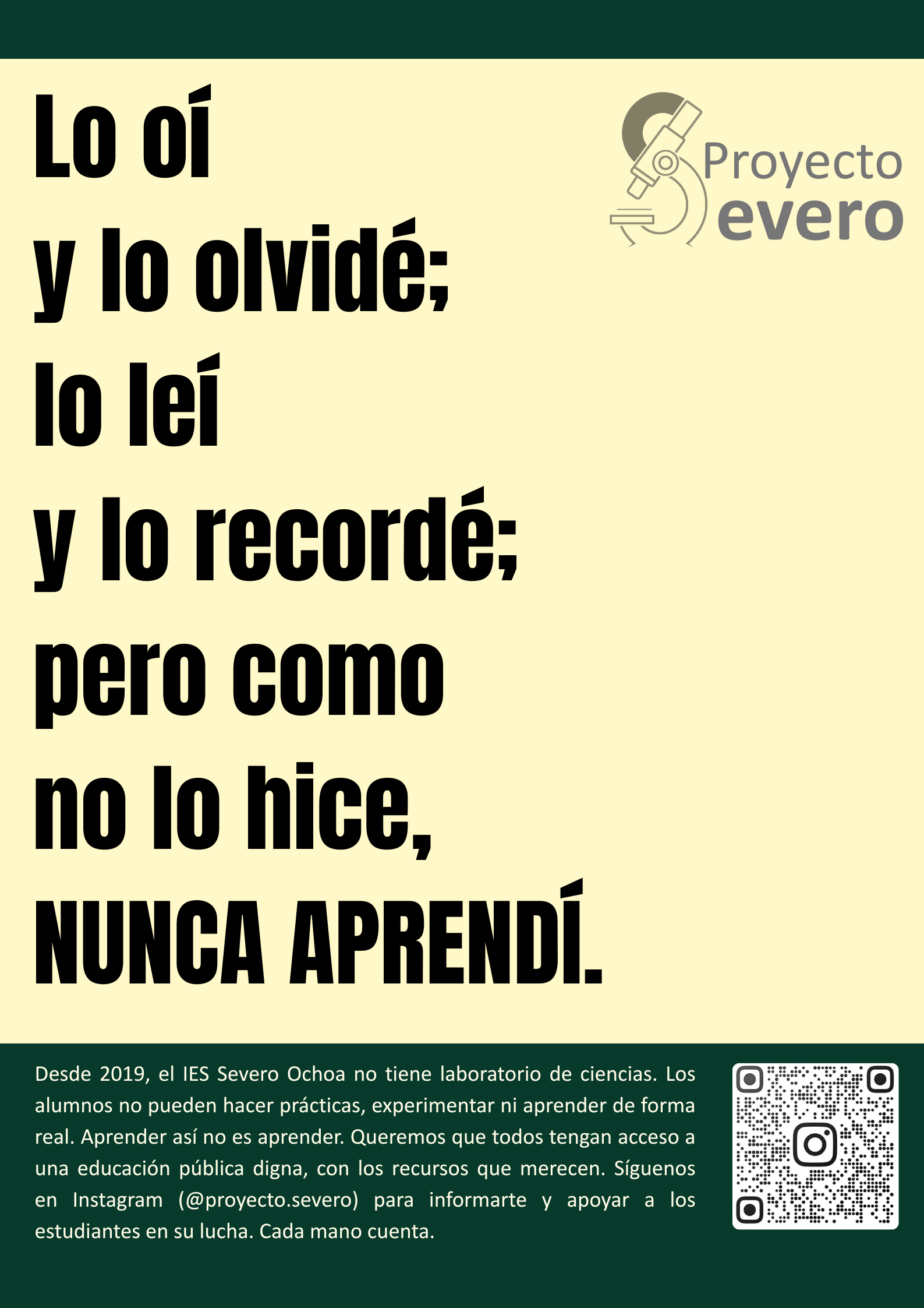 Cartel: Lo oí y lo olvidé